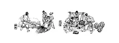 酿酒图  - 源文件下载【酷图网】拌料,起窖,古代,古代作坊,小人,酿酒图