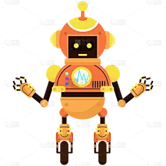 手绘-机器人元素互联网科技贴纸4