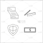 银行业,直的,金融,图标,矢量,图像,标志,水笔,石洞壁画