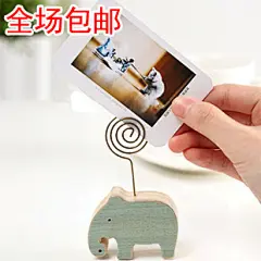 韩国便条夹 卡通照片夹 卡片夹 木质留言夹 简约便签夹 名片夹-淘宝网