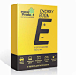 energy boom e plus 的包装盒是黄色的，上面有黑色的字母，