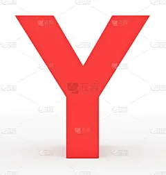 字母Y 3d红色孤立在白色上