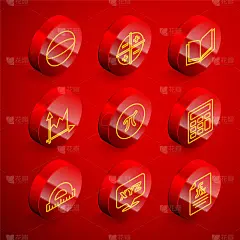 设置线几何图形球体，XYZ坐标系，打开书，图形，时间表，图表，图表，圆周率符号，计算器，量角器和图标