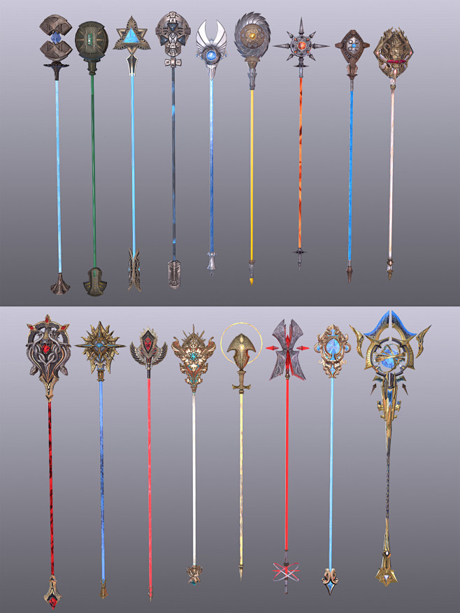 WP 法系武器 法杖 法球 手盾-武器/装备模型-微元素 - Element3ds.com!