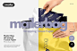 快递外包装袋产品邮递包裹塑料袋展示效果图VI智能贴图PS样机素材 Mailer Bag Wrapping Tissue Paper Set - 南岸设计网 nananps.com