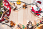 (click to download) Christmas Time Decorations Hero Background Image FREE Stock Photo