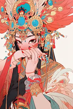 戏曲女孩插图插画