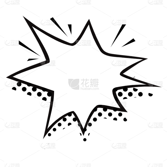 手绘-漫画对话爆炸框基础装饰-SVG1