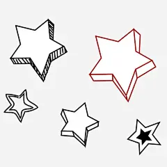 简笔五角星高清素材 五角星 卡通 手绘 简笔 素描 红色 装饰 黑色 免抠png 设计图片 免费下载