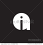 initial logo ai, ia, i inside a rounded letter negative space logo white black background