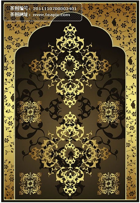 金色古典欧式花纹矢量素材