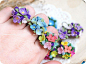 polymer clay flower rings by ya-tomka.com. - BEAUTIFUL!!! THEY'RE SO SWEET! A