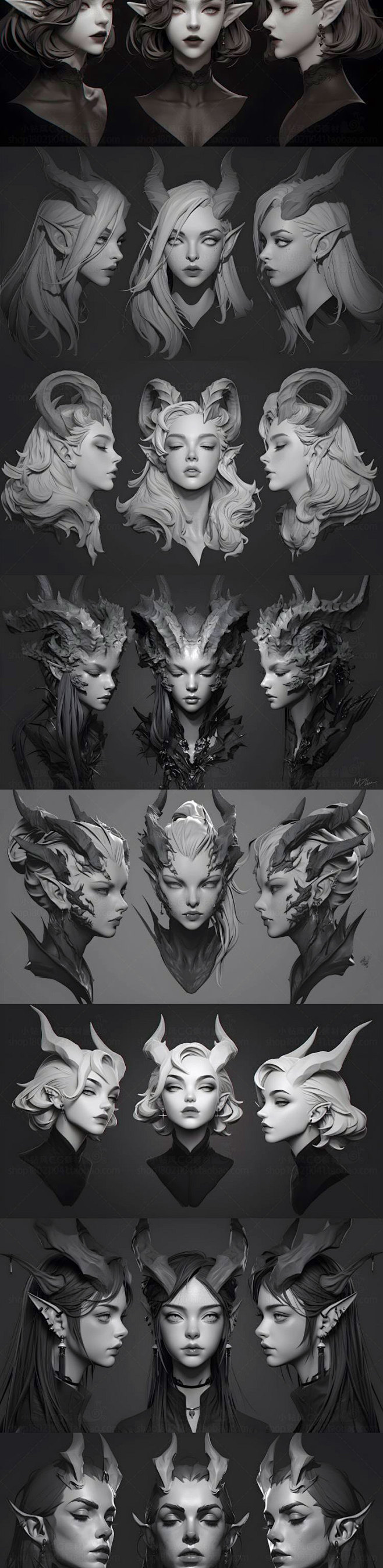 AI卡通恶魔头像插画素材 动漫风格化头像...