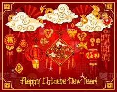 灯笼,春节,亚洲,红色,贺卡,黄金,庆祝