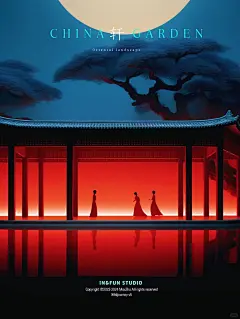 极简国风红蓝插画_4_映峰大叔_来自小红书网页版