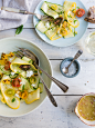 THE SALT AND VINEGAR MENU: Shaved Squash Salad with Charred Corn, Baby Heirloom Tomatoes and Fresh Ricotta - Kinfolk : We built a simple menu around the classic pairing of salt and vinegar.  Continue reading →