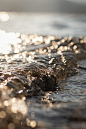 water splash on brown rock