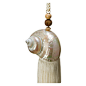 Kouboo - White Turbo Shell Tassel and Curtain Tieback - Conceived as a curtain tieback but attractive as a hanging decoration as well, this tassel is exquisite to the details. Hang it on a door, on the wall from a shelf, mantle or floor lamp this piece wi