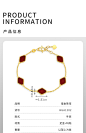 蜜金珠宝 足金素金菱形显白红玛瑙镶嵌黄金手链女HGA1302工费480Y-tmall.com天猫