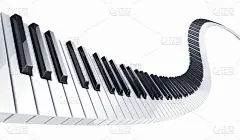 钢琴键,白色背景,永远,水平画幅,形状,无人,背景分离,黑色,乐器,计算机制图