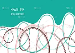 杂乱的白色涂鸦，彩色波浪，文字空间。创意模板为您的设计。向量