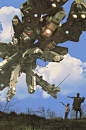Boss! hes found us!, col price : sunday afternoon messing with alien craft. really like the idea for the hunters being hunted !