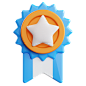 Star Badge 3D Illustration