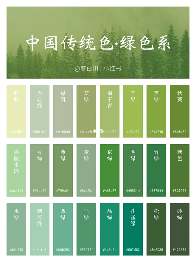承受太多的绿色！中国传统色｜绿色系2