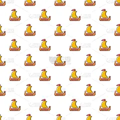 式样,维京船,几何形状,图像,矢量,海洋,龙,复古,重复