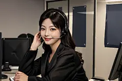 业务员女性客服人物肖像摄影图