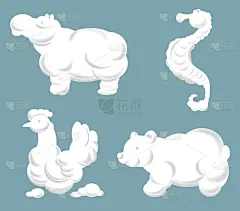 云,动物,鸟类,卡通,可爱的,云景,天鹅,壁纸,象,兔子