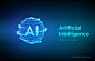 AI人工智能网格球体机器学习概念科技海报背景