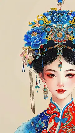 女神手绘母亲节妇女节唯美美女节日插画女神
