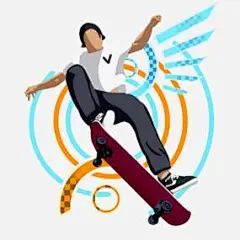 玩滑板的男孩插画