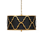 美式铁艺金色吊灯北欧现代简约黑色布艺客厅餐厅田园卧室圆形吊灯-淘宝网