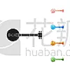 符号,班卓琴,矢量,绘画插图,分离着色,图标,乐器,色彩鲜艳,舞台,黑色