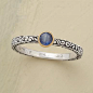 欧美 复古 宫廷 奢华--古老 纹饰 纯银 蓝宝石 戒指-