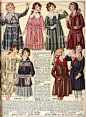 欧式服装——欧洲复古衣服样式，1910～1920。
