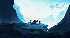 手绘大山场景_新图网 https://ixintu.com 手绘场景 漫画场景 创意背景 大山场景