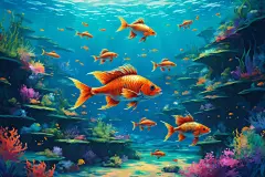 小鱼海水自然海洋生物插画图片