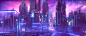 General 2560x1080 cyberpunk neon futuristic city purple neon lights artwork science fiction