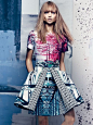 Sasha Pivovarova wears Mary Katrantzou by Craig McDean for Vogue UK, November 2013: 