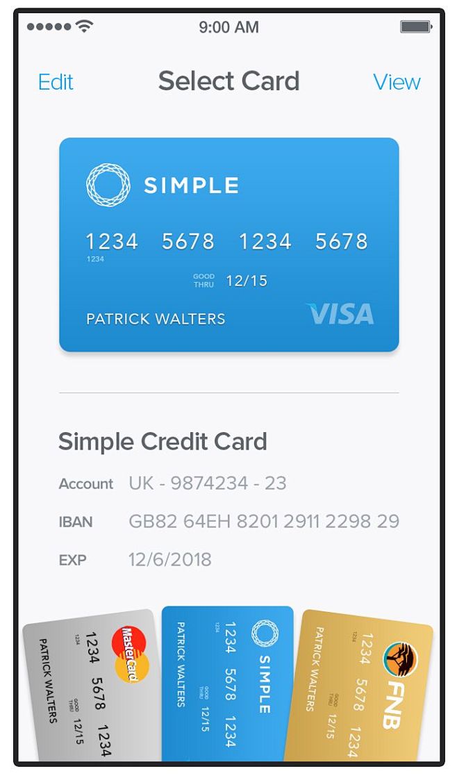 Cards UI iOS App Con...
