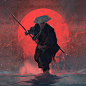 Ronin, Joakim Ericsson : Practice. Trying to keep abstract, painterly shapes and a graphic look, as well as pushing the color. Maybe a simple and worn out theme, but too fun to resist painting it. Sort of had to get it out of my system :)