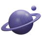 土星行星 3d 插图