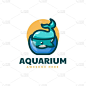 矢量插图水族馆鲸鱼简单的吉祥物风格。