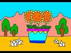 彩色春天风景简笔画_360图片