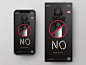 黑色简约拒绝吸烟手机海报世界无烟日手机海报