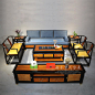 全实木沙发组合现代中式客厅家具套装榆木沙发茶几电视柜组合定制-淘宝网