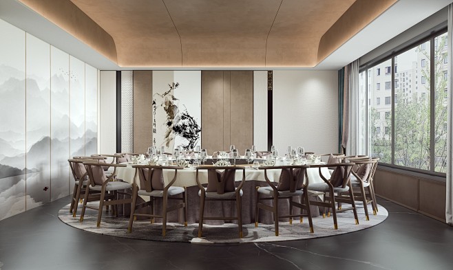 新中式餐厅包厢-室内设计-拓者设计吧